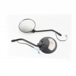 Зеркала к-кт круглые, чёрные "Delta" с поворотниками на чёрной ножке, М10, ДЗЕРКАЛА, YQ-301656