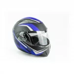 Шлем модуляр с откидным подбородком, выдвижные очки F-158 S (55-56см), чёрно-синий мат, ШОЛОМИ, YQ-301368