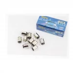 Лампа поворотника BA15D (с цоколем), белая 12V/10W G18, к-кт 10шт, ЛАМПИ, YQ-301872