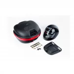 Кофр средний (пластмассовый) 445x385x280мм, крепл. быстросъёмное, чёрный матовый LX-809+ШЛЕМ, КОФРИ, YQ-330183