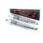 Амортизатор задний JH/CB/CG-340мм*d58мм (втулка 12мм / втулка 10мм) со стаканом регулир., хром к-кт 2шт, ЗЧ-МОТО, YQ-338288