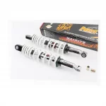 Амортизатор задній JH/CB/CG-340мм*d-65мм (втулка 12мм / втулка 10мм) регул., білий к-кт 2шт, ЗЧ-МОТО, YQ-324774