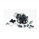 Двигатель мопедный в сборе 125куб "механика", чёрный+карбюратор, коммутатор, катушка зажигания, реле поворотников, стартера,