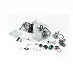 Двигатель мопедный в сборе 70куб (Delta)-"механика" (без надп. KANUNI)+карбюратор, коммутатор, катушка, реле поворотников,