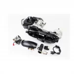 Двигатель скутерный в сборе 4Т-80куб (длинный вариатор, длинный вал)+карбюратор, коммутатор, катушка зажигания, брызговик, ДВИГУН,