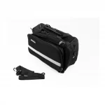 Сумка трансформер на багажник, раскладные боковые карманы, светоотражающие полосы, чёрно-серая, ВЕЛОАКСЕСУАРИ, YQ-409078