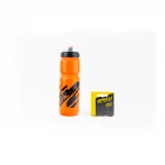 Фляга пластиковая 800мл, с защитной крышкой, оранжево-чёрная SWB-528-L, ВЕЛОАКСЕСУАРИ, YQ-414014