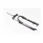 Вилка 27,5" амортизационная, без резьбы 1-1/8" (28,6мм), шток 205мм, с ходом 100мм, Disk-brake, M Lockout, алюминиевая, чёрная