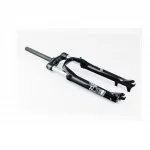 Вилка 27,5" амортизационная, без резьбы 1-1/8" (28,6мм), шток 240мм, с ходом 100мм, Disk-brake, Preload, алюминиевая, чёрная XCM