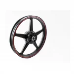 Диск колёсный задний литой 18x1,85 (под резинки) "звезда", чёрный с красной полосой (ось 15мм), Viper-125-150J, YQ-321759