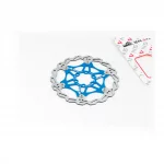 Гальмівний диск 160мм, кріпл. 6 болтів, на алюмінієвому павуку, синій FD-01, ВЕЛОЗАПЧАСТИНИ, YQ-412381