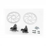 Гальмо Disk-brake ROAD переднє (F160мм)+заднє (R160мм), диски 160мм, кріпл. 6 болтів, чорні S-6, ВЕЛОЗАПЧАСТИНИ, YQ-411825