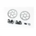 Гальмо Disk-brake переднє (F160/R140мм)+заднє (F180/R160мм), диски 160мм, кріпл. 6 болтів, чорні DX-2007, ВЕЛОЗАПЧАСТИНИ,