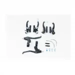 Гальмо V-brake 110мм (2 колеса) з ручками, алюмінієве, чорне 10DG/483D, ВЕЛОЗАПЧАСТИНИ, YQ-411574