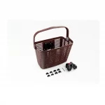 Корзина передняя с ручкой пластмассовая, крепл. быстросъёмное на руль, коричневая BL-045, ВЕЛОАКСЕСУАРИ, YQ-409959