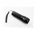 Фонарь 1 LED (Zoom) ручной, алюминиевый, под батарейки 3хAAA, чёрный BL-8400-LM (без батареек), ВЕЛОАКСЕСУАРИ, YQ-409095