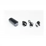 Фонарь передний 1 диод 250 lumen+звонок 5 мелодий, Li-ion 3.7V 1200mAh зарядка от USB, влагозащитный, чёрный WT-2202,