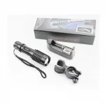 УЦЕНКА Фонарь передний 1 диод 2800 lumen алюминиевый, Li-ion 3.7V 4200mAh с зарядкой, влагозащитный, чёрный BL-1836 (без батареи),