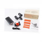 Фонарь передний 2 диода 1600 lumen алюминиевый, Li-ion 3.7V 4400mAh зарядка от USB, влагозащитный, чёрно-оранжевый LR-Y2,