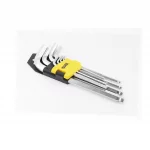 Набор Г-образных ключей удлинённых с шарообразным наконечником HEX (1,5/2/2,5/3/4/5/6/8/10мм) CrV (75-0957), Ручний інструмент,