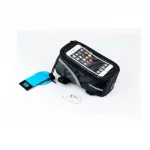 Сумка на раму с отделением для смартфона 175х90х90мм, светоотражающие полосы, крепл. на липучке, влагозащитная, чёрно-серо-синяя,