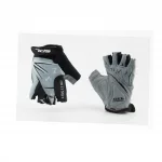 Перчатки детские без пальцев (7-8 лет) с мягкими вставками под ладонь, чёрно-серо-белые SKG-1553, ВЕЛОЕКІПІРУВАННЯ, YQ-408094