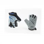 Перчатки детские без пальцев (7-8 лет) с мягкими вставками под ладонь, чёрно-серо-синие SKG-1553, ВЕЛОЕКІПІРУВАННЯ, YQ-408098