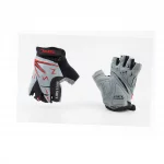 Перчатки детские без пальцев (7-8 лет) с мягкими вставками под ладонь, чёрно-серо-красные SKG-1553, ВЕЛОЕКІПІРУВАННЯ, YQ-408096