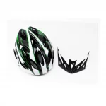 Шлем велосипедный M (54-57 см) съёмный козырёк, 18 вент. отверстий, чёрно-бело-зелёный AV-01, ВЕЛОЕКІПІРУВАННЯ, YQ-408106