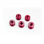 Бонки (болты) 6,5/10мм для крепления одинарной звезды, алюминиевые, красные 5шт к-кт, ВЕЛОЗАПЧАСТИНИ, YQ-412375