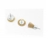 Набор щёток 3шт-торц./диск. со стержнем 1/4" D-25/50//50мм из латунированной рифлёной проволоки (19-9300), Витратні матеріали,