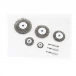 Набор щёток 5шт-диск. со стержнем 1/4" D-25/40/50/60/75мм из рифлёной проволоки (BT-0500), Витратні матеріали, YQ-703132