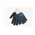 Перчатки рабочие 100% полиэстер 10", класс вязки 10, чёрные синяя ПВХ точка (SP-0104), Витратні матеріали, YQ-703221