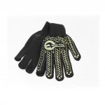 Перчатки рабочие 60% хлопок/40% полиэстер 10", класс вязки 7, чёрные жёлтая ПВХ точка (SP-0136), Витратні матеріали, YQ-703216