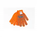 Перчатки рабочие 70% хлопок/30% полиэстер 10", класс вязки 10, оранжевые синяя ПВХ точка (83-0300), Витратні матеріали, YQ-703301