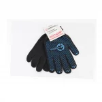Перчатки рабочие 70% хлопок/30% полиэстер 10", класс вязки 10, чёрные синяя ПВХ точка (SP-0132), Витратні матеріали, YQ-703219