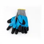 Перчатки рабочие, трикотажные 8", покрытие ладони вспененным латексом синего цвета, покрытие пальцев морщинистым латексом чёрного