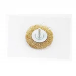 Щётка дисковая со стержнем 1/4" D-60мм из латунированной рифлёной проволоки (19-9706), Витратні матеріали, YQ-703066