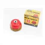 Щётка торцевая М14 D-100мм из латунированной рифлёной проволоки (19-7110), Витратні матеріали, YQ-703088