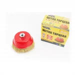 Щётка торцевая М14 D-125мм из латунированной рифлёной проволоки (19-7112), Витратні матеріали, YQ-703089