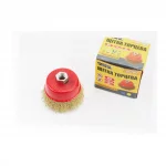 Щётка торцевая М14 D-75мм из латунированной рифлёной проволоки (19-7107), Витратні матеріали, YQ-703085