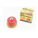 Щётка торцевая М14 D-85мм из латунированной рифлёной проволоки (19-7108), Витратні матеріали, YQ-703086