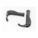 Ручки руля 140мм с зажимом Lock-On, эргономичные с рожками, чёрные, ВЕЛОЗАПЧАСТИНИ, YQ-406292