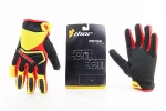 Перчатки мотоциклетные M-Чёрно-Красные-Жёлтый, FIX-210659