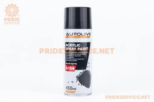 Краска чёрная эмаль (матовая), аэрозоль 450ml, МОТОХІМІЯ, YQ-304658