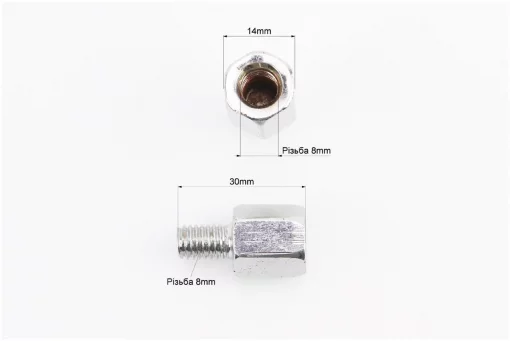 Переходник зеркал под крепления М8 прав./прав. DIO для зеркал М8 прав./лев. Yamaha к-кт 2шт, ДЗЕРКАЛА, YQ-301403