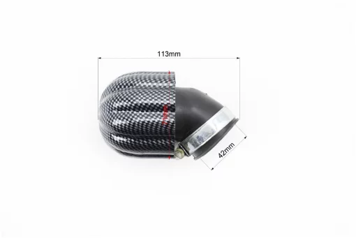 Фильтр воздушный нулевой 42мм 45град. с колпачком волнистым "КАРБОН", РІЗНЕ, YQ-301434