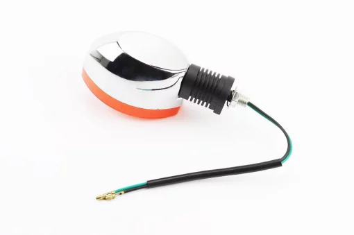 Поворотник "ОВАЛ" вузький, хром., коротка ніжка, помаранчеве скло, ФАРИ, ПОВОРОТИ, YQ-301717