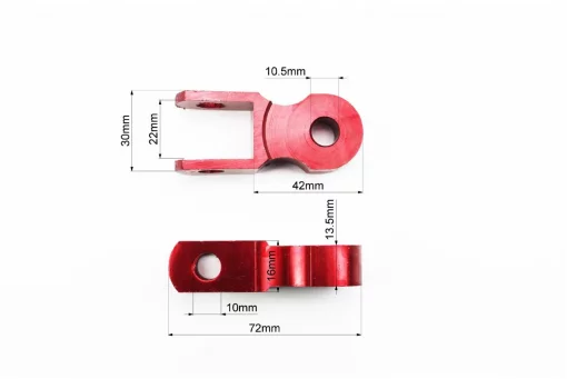 Удлинитель заднего амортизатора 45мм к-кт 2шт+болты+гайки, красный, ЗЧ-МОТО, YQ-301772