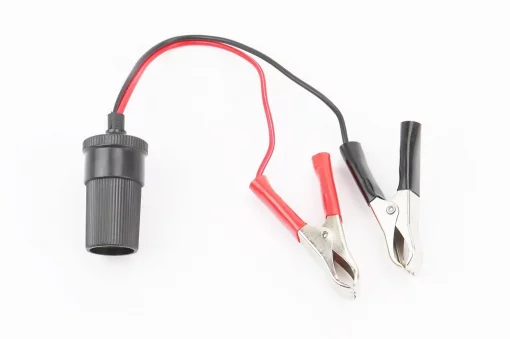 Розетка прикурювача з дротами 200мм і "крокодилами", ЕЛЕКТРОНІКА і компоненти, YQ-301828